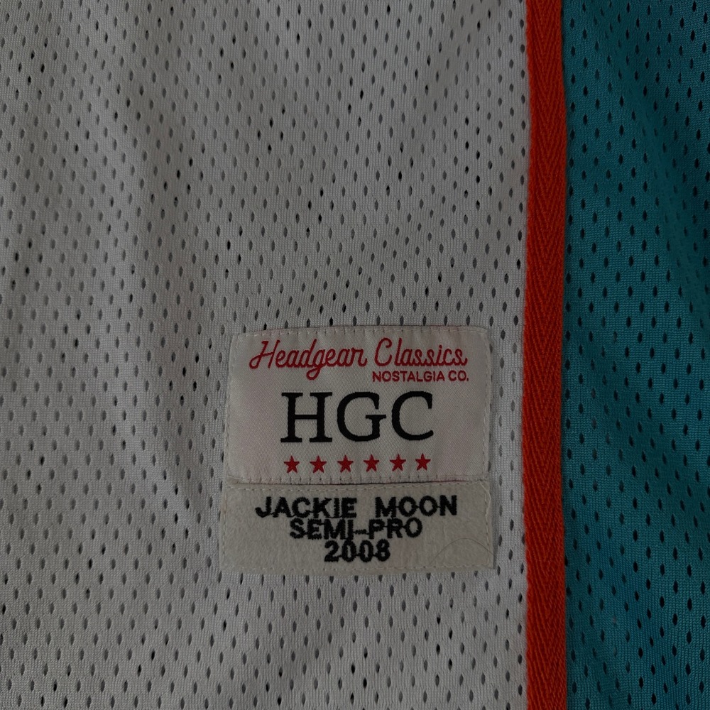Headgear Classics Jackie Moon Flint Tropics Jersey Semi-Pro 33 White Orange L - Picture 3 of 6